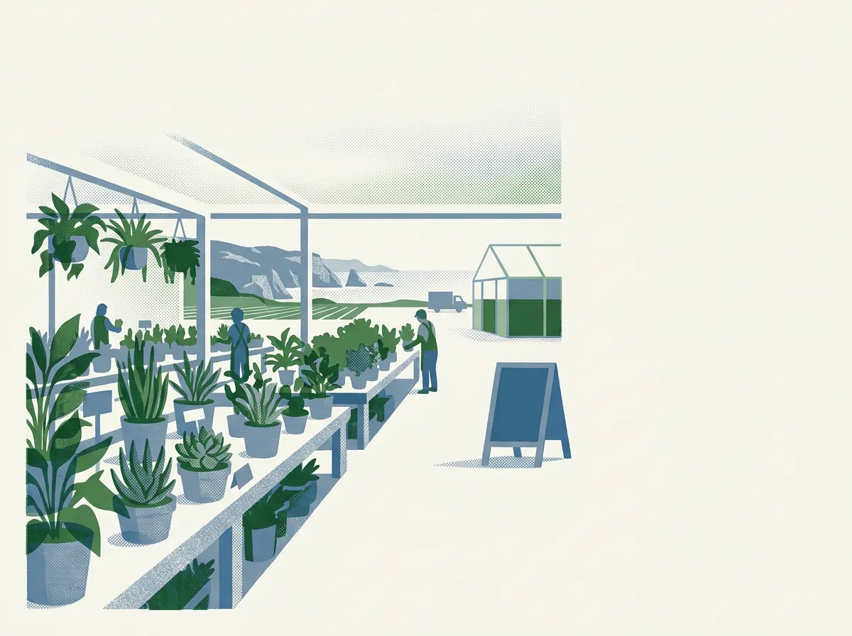 Illustration of plant nurseries in Half Moon Bay